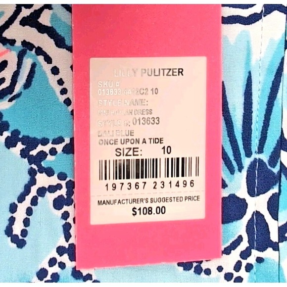 Lilly Pulitzer Mini Haylan Dress Girls Sz 10 Bali Blue Once Upon a Tide NEW NWT - Picture 10 of 16